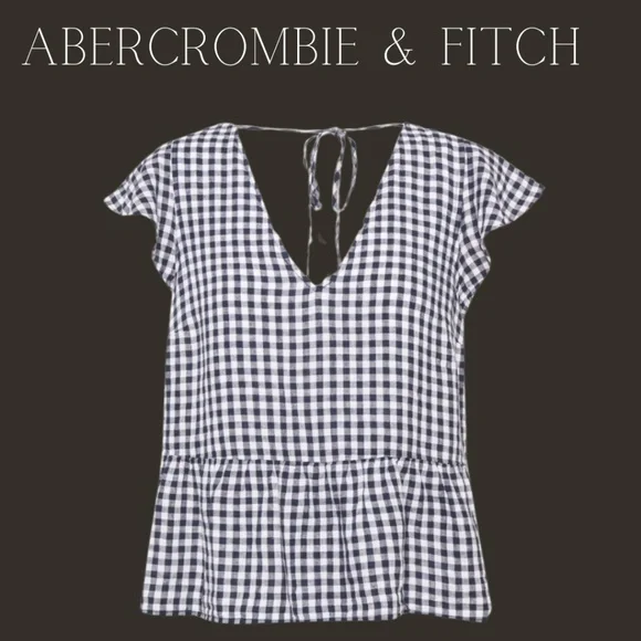 Abercrombie & Fitch Women's Babydoll Peplum Smocked Blouse - Picture 1 of 9